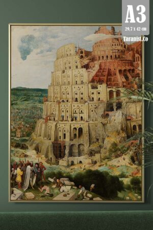 Kağıt Poster Pieter Bruegel - Babil Kulesi Ünlü Tablolar - Kuşe