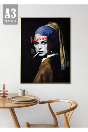 Kağıt Poster Pop Art - Inci Küpeli Kız - Ünlü Tablolar - Kuşe