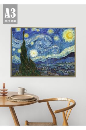 Kağıt Poster Starry Night - Yıldızlı Gece - Van Gogh