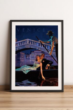 Kağıt Poster Venedik Retro Vintage - Kuşe