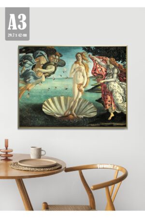 Kağıt Poster Venüs'ün Doğuşu (BOTTİCELLİ) Ünlü Tablolar - Kuşe