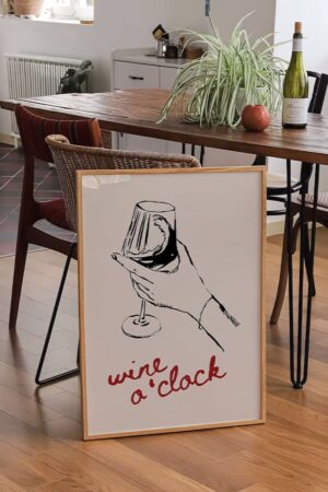 Kağıt Poster Wine O'clock Cheers Cincin Şerefe Şarap