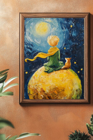 Çerçevesiz Poster - Van Gogh Starry Night Küçük Prens Ve Tilki Çerçeve Satışı Yoktur
