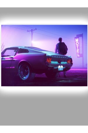 Çerçevesiz Poster Mustang Ryan Gosling Drive Cyber Punk Kuşe Kağıt Kalın