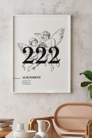 Kağıt Poster - 222 Melek Sayıları - Pozirif Enerji - Hizalama - Uyum