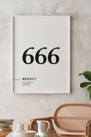 Kağıt Poster - 666 Melek Sayıları - Yansıma - Kendini Tanımak