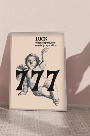 Kağıt Poster - 777 Melek Sayıları - Şans Luck