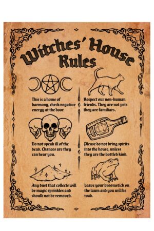 Kağıt Poster  Cadı Evi Kuralları Witche's House Rules
