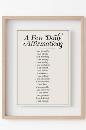 Kağıt Poster - Daily Affirmations Günlük Olumlama Manifest