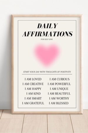 Kağıt Poster - Daily Affirmations Günlük Olumlama Manifest