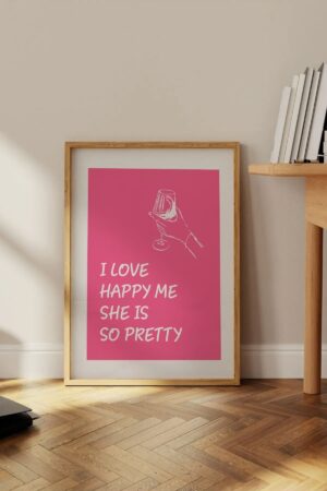 Kağıt Poster - I Love Happy Me Manifest Afirmasyon Dekoru