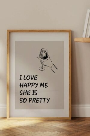 Kağıt Poster - I Love Happy Me Manifest Afirmasyon Dekoru