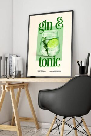 Kağıt Poster - Içki Dekoru Gin Tonic Kokteyl