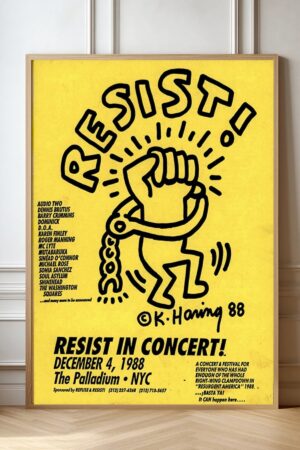 Kağıt Poster - Keith Haring Resist Modern Sanat