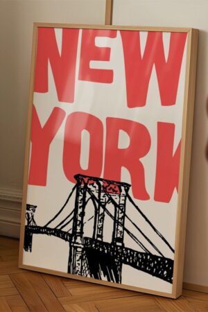 Kağıt Poster - New York Bridge Minimalist Art