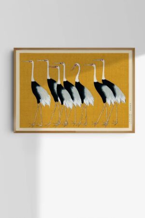 Kağıt Poster - Ogata Korin - Japanese Red Crown Cranes Turnalar