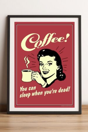 Poster Coffee Retro Kuşe Kalın