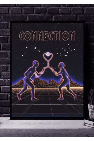 Poster Connection Cyber Punk Retro Vaporwave Synthwave Aesthetic Kuşe Kalın