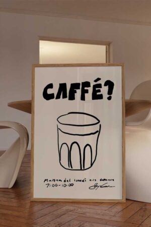Kağıt Poster Caffe Coffee Mutfak Sanatı Minimalist