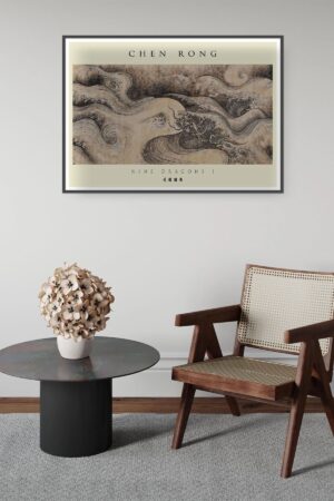 Kağıt Poster Chen Rong Nine Dragons Ejderha Japon Sanatı Duvar Dekorasyonu Kuşe