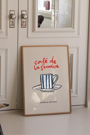 Kağıt Poster Coffee Cafe De La Semaine Kahve Fincanı Modern Dekorasyon