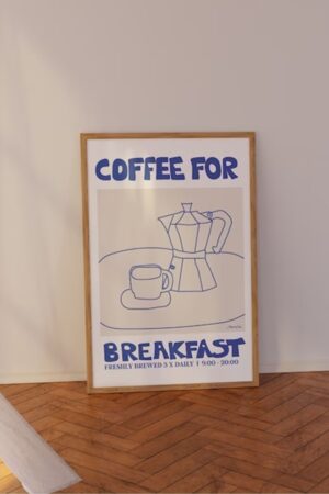 Kağıt Poster Coffee For Breakfast Mocha Pot Minimalist Modern Dekorasyon
