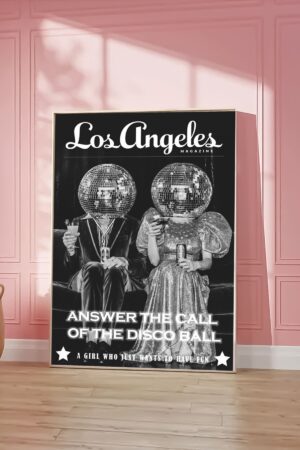 Kağıt Poster Disco Ball Party Girl Disko Kafa Lucky 777 Los Angeles Kağıt Poster