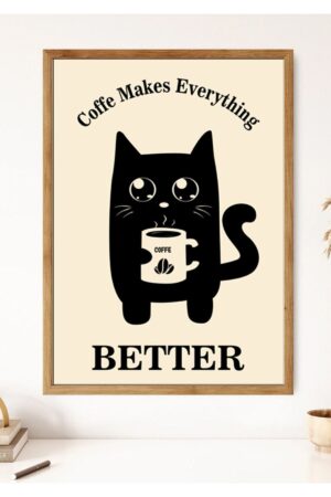 Kağıt Poster Duvar Dekorasyonu Kalın Kuşe Dekoratif Kahve Köşesi Coffee