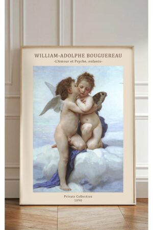 Kağıt Poster Duvar Dekorasyonu Kalın Kuşe Dekoratif William Adolphe Bouguereau Iki Melek