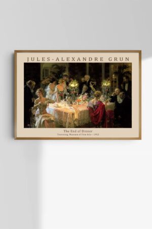 Kağıt Poster Duvar Dekorasyonu Kalın Kuşe The End Of Dinner From Jules Alexandre Grun