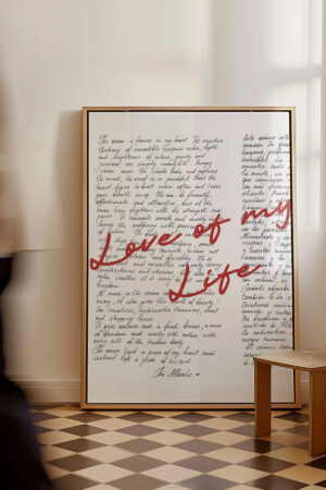 Kağıt Poster Kalın Kuşe Love Aşk yazısı