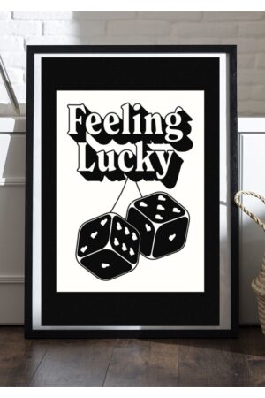 Poster Feeling Lucky 777 Zar Kuşe Kalın