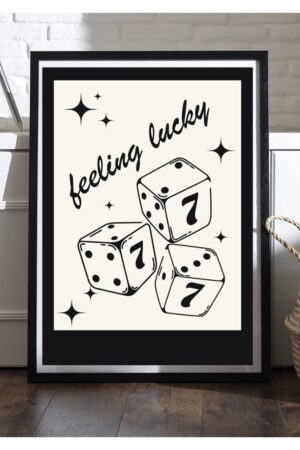 Poster Feeling Lucky 777 Zar Kuşe Kalın