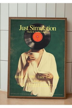 Poster - Retro Plak Kafa 90'lar Vintage Coffee Love - Just Simulation Sadece Simülasyon