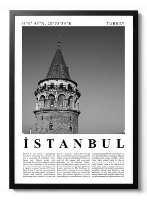 Poster İstanbul Posteri Siyah Beyaz City