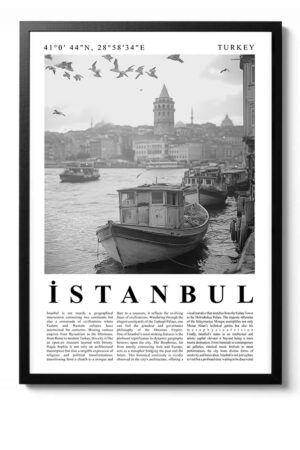 Poster İstanbul Posteri Siyah Beyaz City