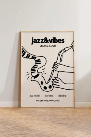 Poster Jazz Retro Kuşe Kağıt