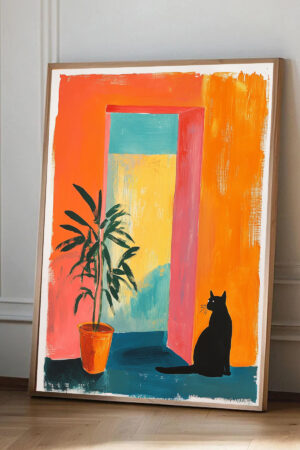 Poster Matisse Tarzı Kedi Fovizm