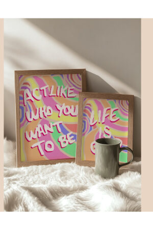 Poster Renkli Olumlama Manifest Pinterest Art