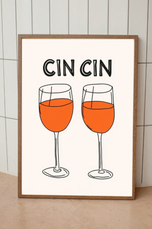 Poster Wine Cheers Cin Cin