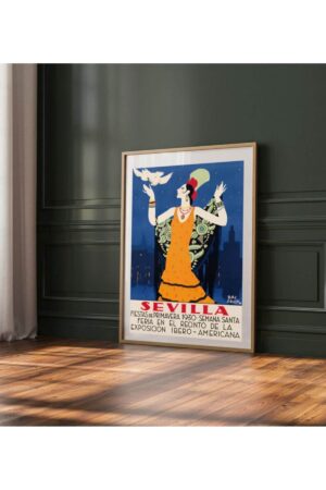 Vintage Retro Sevilla Reklam Kağıt Poster