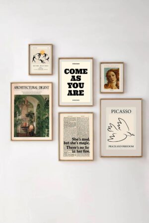 Kağıt Poster - 6'li Mimari Architectural Digest Picasso Venüs Matisse