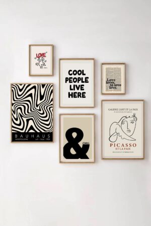 Kağıt Poster - 6'li Minimal Duvar Dekorasyonu Picasso Keith Haring