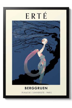 Kağıt Poster Erte The Moon Sanatsal Kuşe Duvar Dekorasyonu