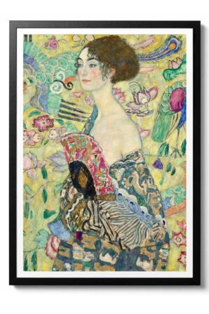 Kağıt Poster Gustav Klimt Yelpazeli Kadın Sanatsal Kuşe Duvar Dekorasyonu