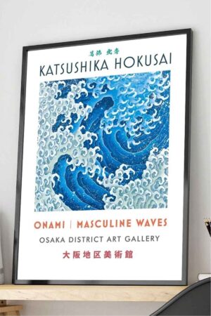 Kağıt Poster Katsushika Hokusai Maskülen Dalga Sanatsal Kuşe Duvar Dekorasyonu