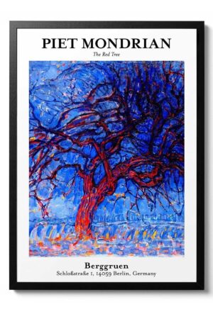 Kağıt Poster Piet Mondrian The Red Tree Sanatsal Kuşe Duvar Dekorasyonu