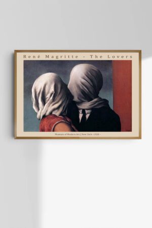 Kağıt Poster Rene Magritte The Lovers Aşıklar Sanatsal Kuşe Duvar Dekorasyonu