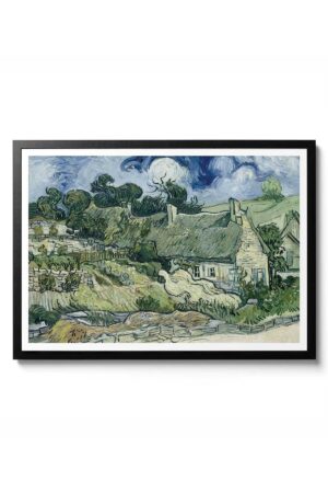 Kağıt Poster Vincent Van Gogh Thatched Cottages At Cordeville