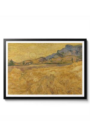 Kağıt Poster Vincent Van Gogh Wheat Field With Reaper Sun
